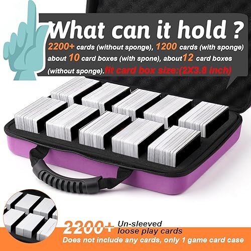 Miniatura 2 de 1200-2200 Card Game Case for Cards Against Humanity Game,Collectible Trading Card Storage Holder Compatible for Pokemon Cards, Sports Card and