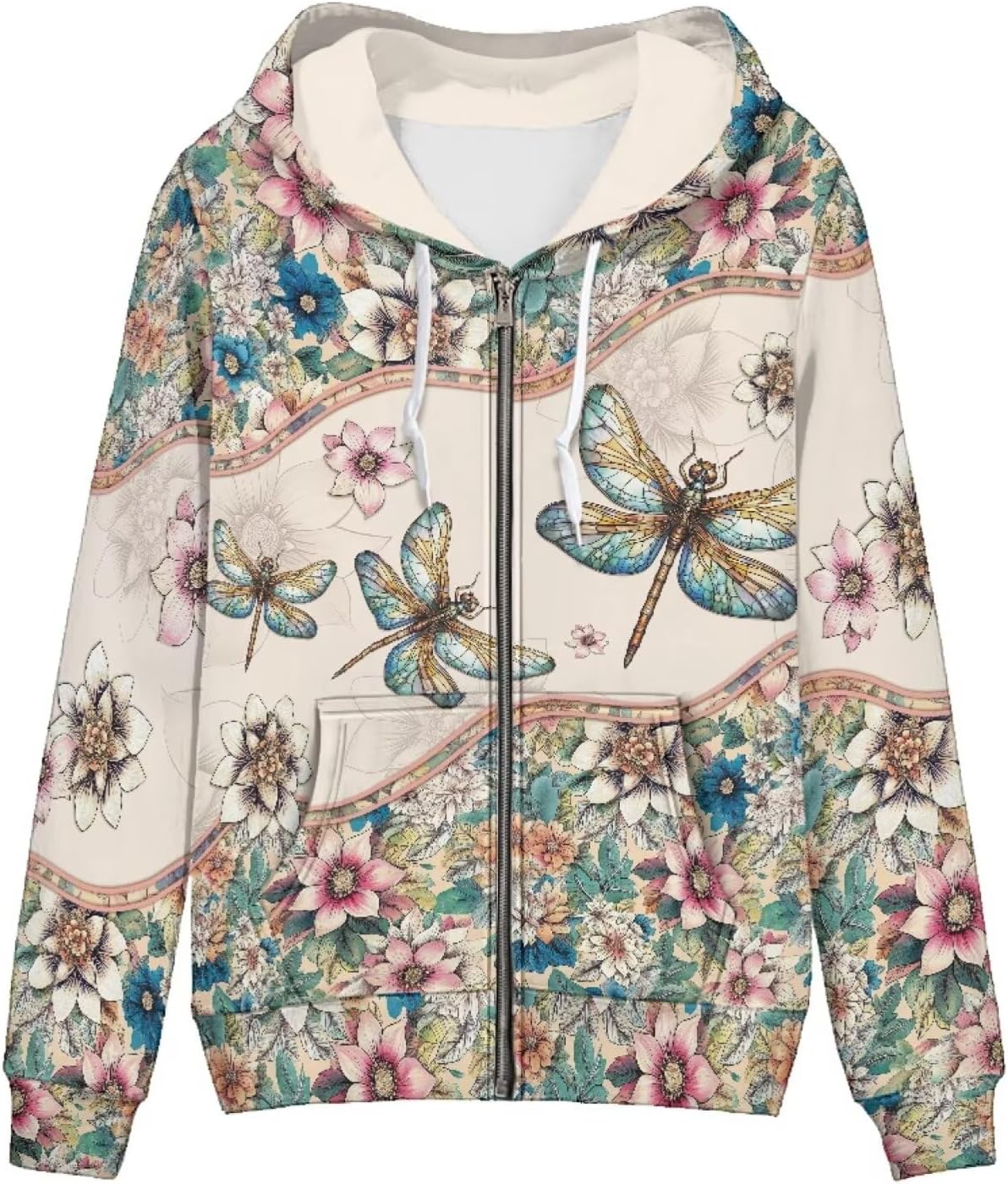WELLFLYHOM Women Y2K Hoodie Zip Up Sweatshirt Vintage Jackets Hooded Cardigan