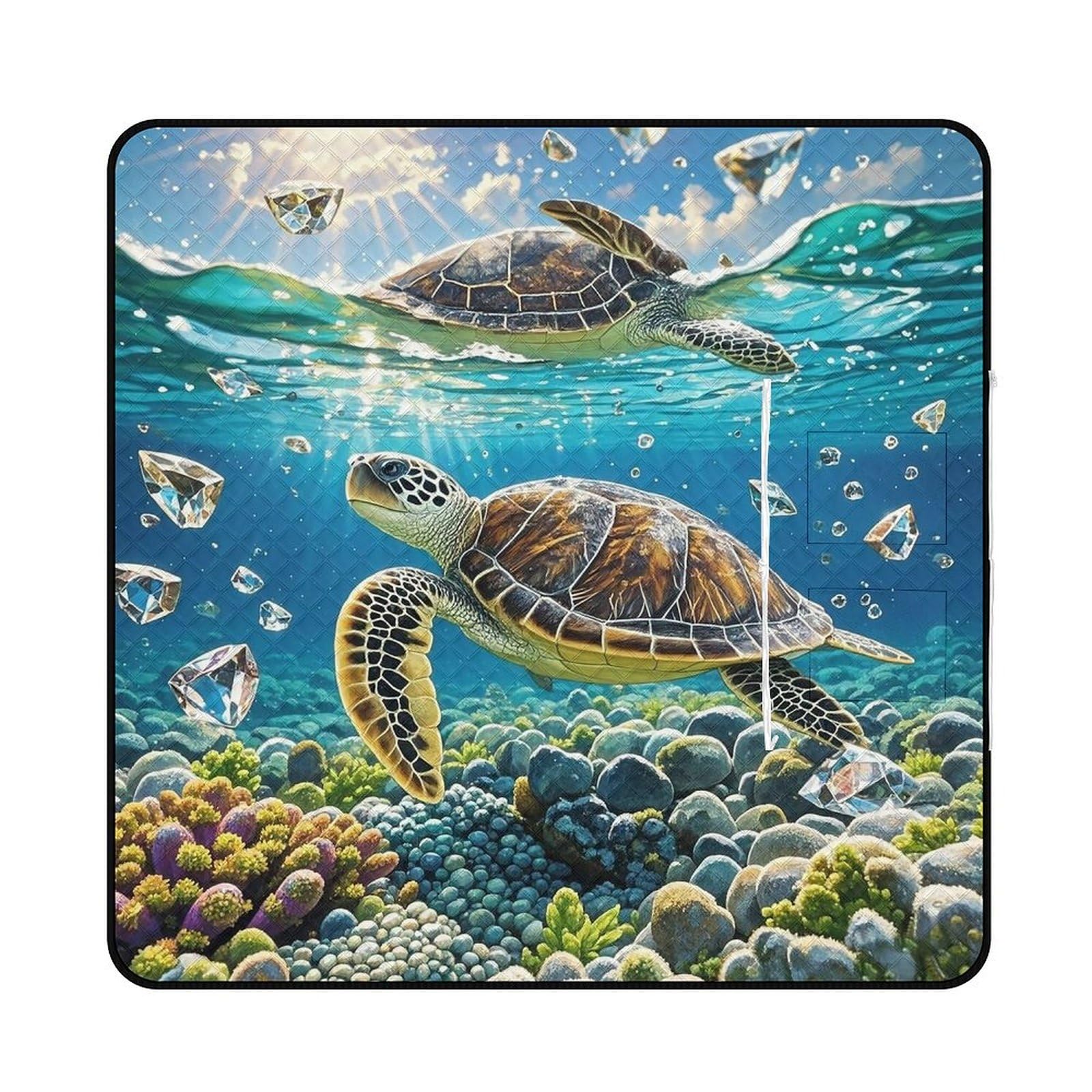 Couverture de plage tortues de mer pour pique-nique en famille et camping réussi