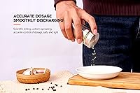 Vista 8 de Espolvoreador de Azúcar de Acero Inoxidable y Vidrio con Agujeros de Vertido Ajustables Espolvoreador de Canela Para Barra de Café, juego de 2 Blanco