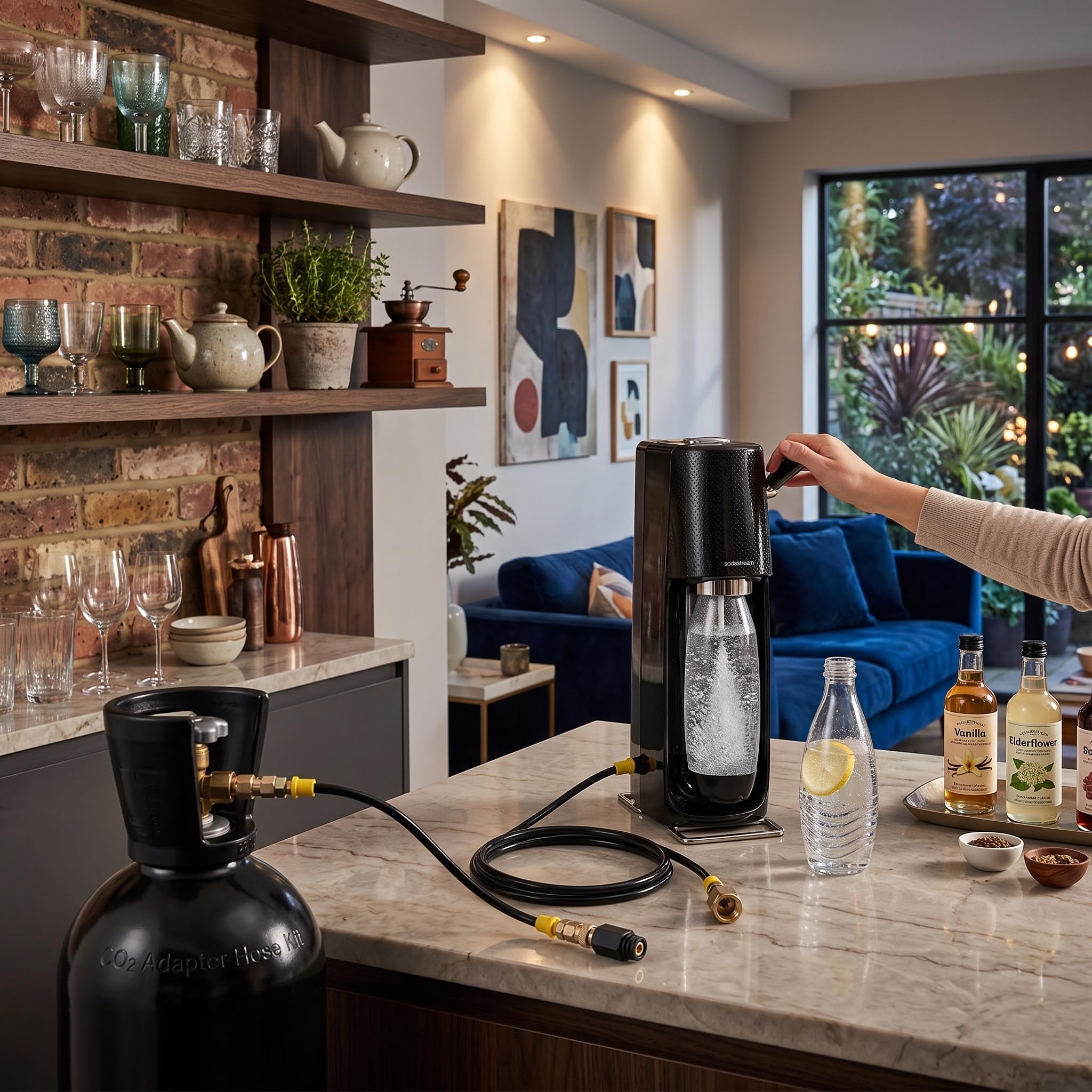 Adattatore CO2 Tubo per Soda, Prestazioni stabili alta affidabilità Resistente alla ruggine lunga durata Kit W21.8-14 DIN477 per sistemi gasatura birra bevande