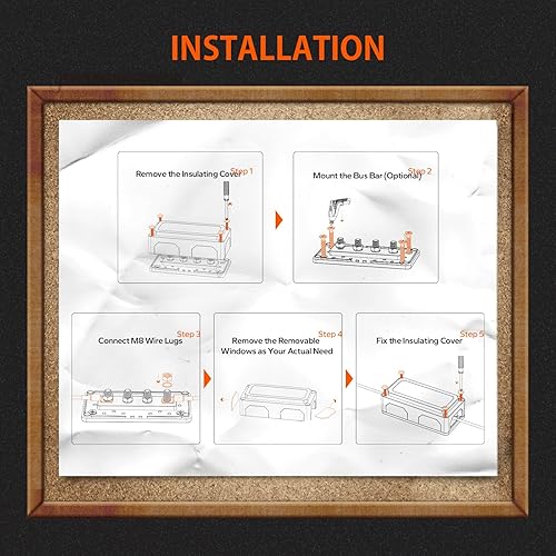 Miniatura 3 de LiTime Barra de bus negra para baterías LiFePO4 de alto voltaje y corriente adecuada para aplicaciones automotrices, marinas y solares y sistema