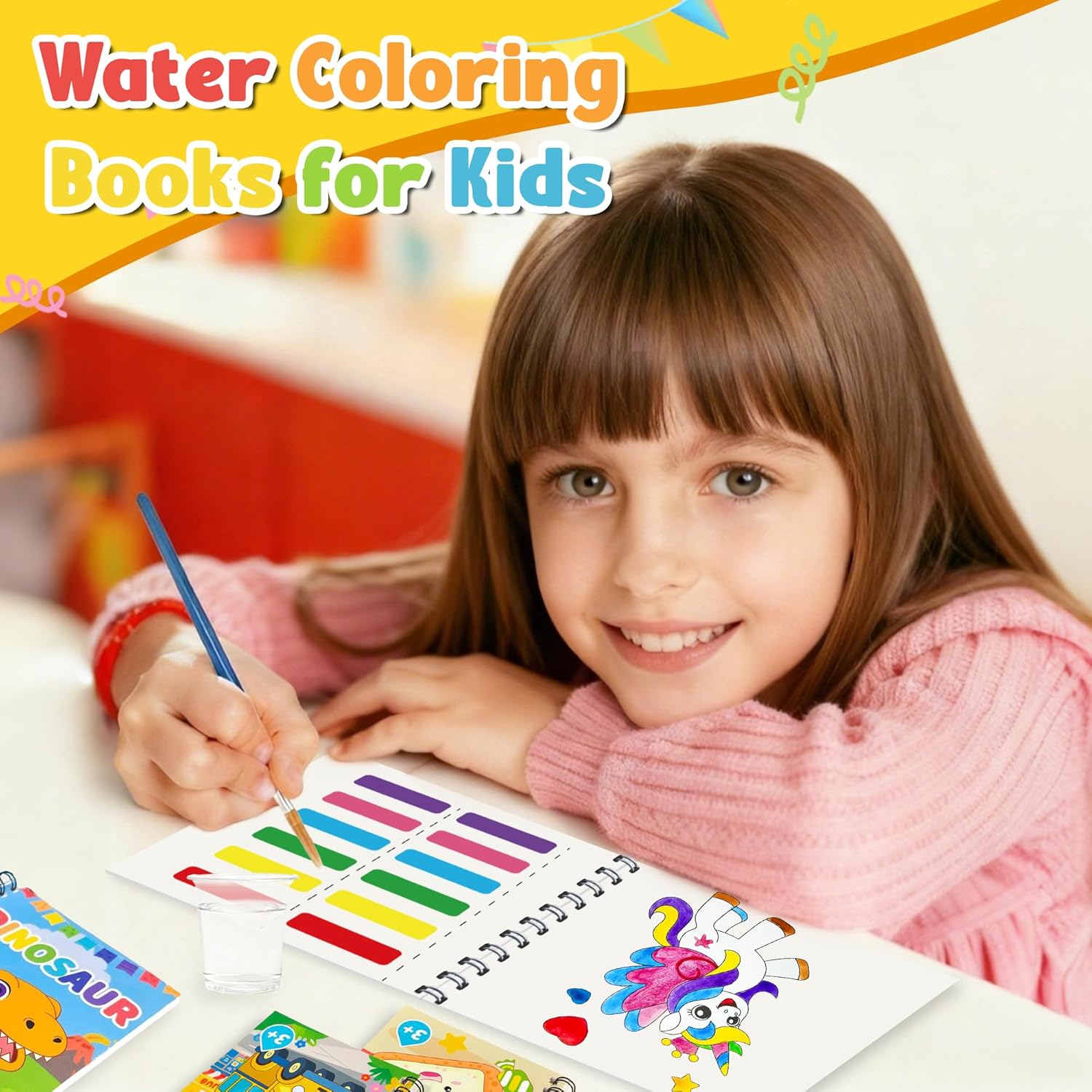 24 Water Coloring Books Party Favors: Bulk Mini Kids Birthday Favor, Goodie Bag Stuffers, Art & Crafts Classroom Prizes, Paint Activities School Toys, Halloween & Christmas Return Gifts for Ages 4-8 - Image 5