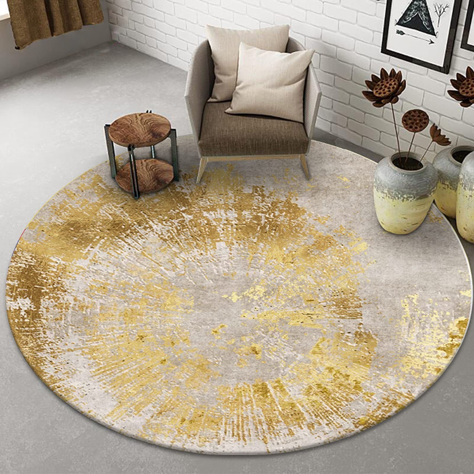 Tapis de créativité confortable rond DKSNAJ 120 cm 140 cm tapis de décoration de sol à poils