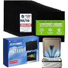 Premium 20 Pack Activated Carbon 3 in 1 Garbage Can Odor Absorber Filters Coconut Charcoal Puck Deodorizer Step Replacements for Kitchen Trash On Go Bag Air Freshener Pods Compatible Magic Small