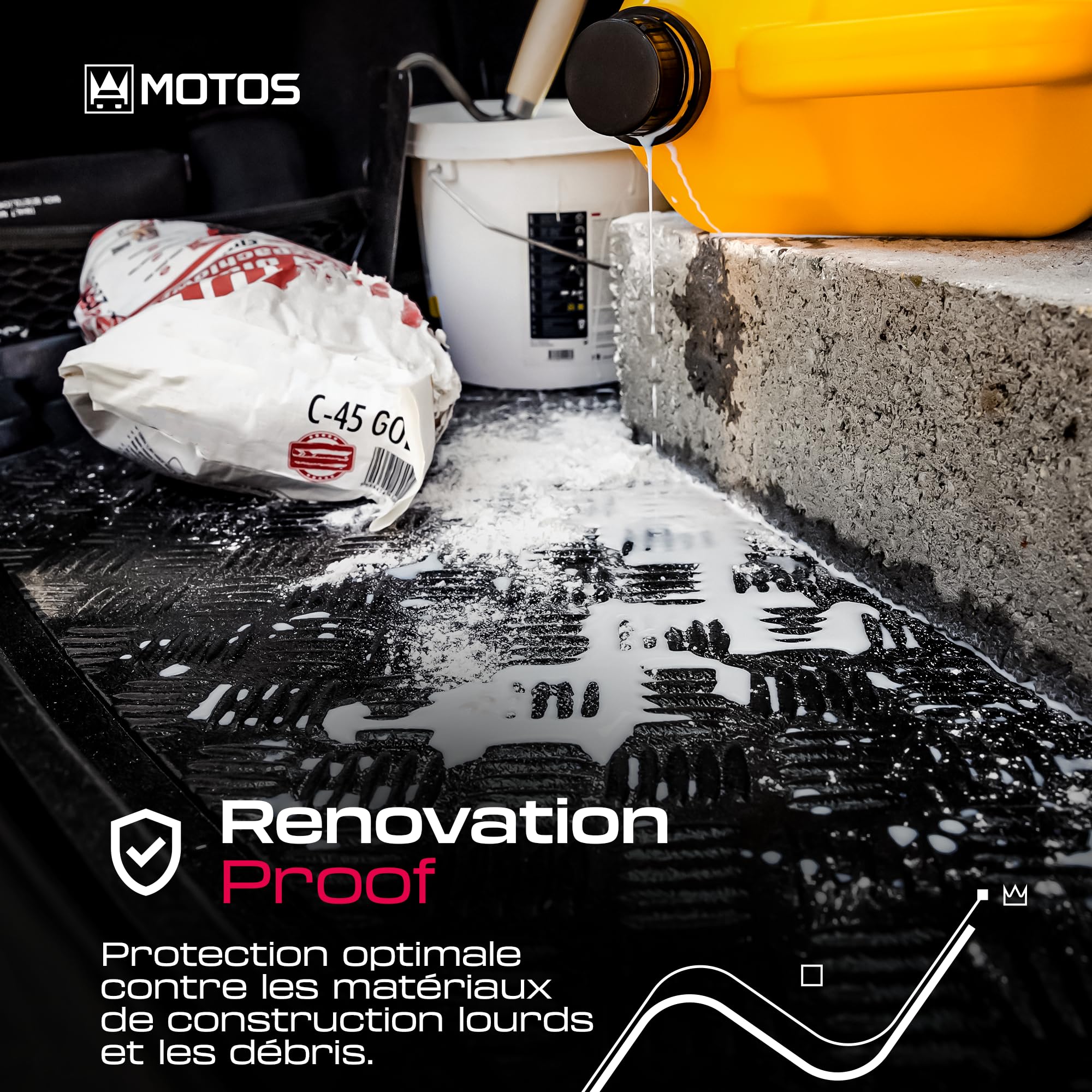 MOTOS Tapis de coffre en PE pour Peugeot 206 1998-2012 Rendez votre voyage plus confortable grâce à ce tapis de voiture durable - Tapis de coffre de voiture tout temps, protection contre les salissure