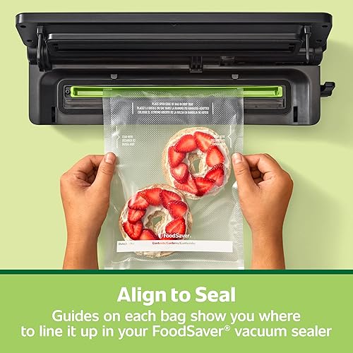 Miniatura 4 de FoodSaver Bolsas de sellado al vacío precortadas de cuarto de galón, bolsas de almacenamiento al vacío de fácil uso, alineadas para sellar y rasgar