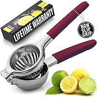 Vista 1 de Zulay Kitchen Exprimidor de Limón de Acero Inoxidable con Tazón Exprimidor de Metal Sólido Premium de Servicio Pesado y Mangos de Silicona Grado
