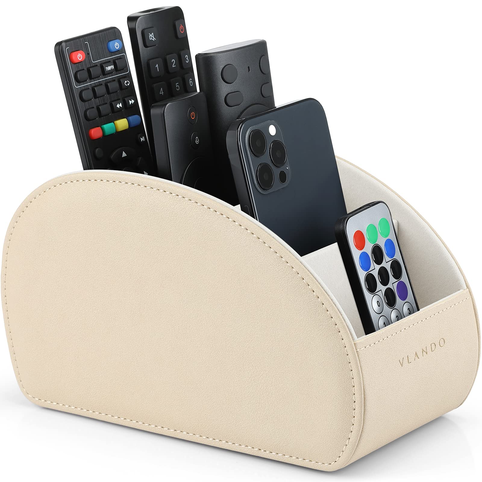 Porta Telecomandi In Pelle PU | 5 Scomparti Grigio | Per TV, DVD E Altri Dispositivi - Foto 10