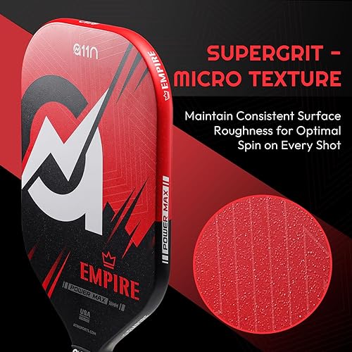 Miniatura 3 de A11N SPORTS Empire Thermoformed Edgeless Pickleball Paddle  Carbon Fiber Face with SuperGrit Texture for Ultimate Spin  Longer Handle for