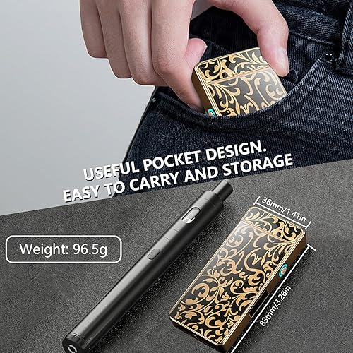 Miniatura 7 de Encendedor de arco resistente al viento, recargable por USB, plasma, sin llama con indicador de batería, ideal para velas, barbacoas y fuegos