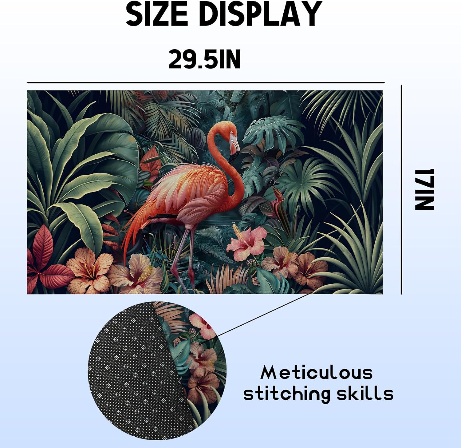 Tropical Flamingo Indoor Doormat Non-Slip Welcome Mat 17x29.5 Inch, Quick Absorbent Entryway Rug, Non-Woven Fabrics Front Door Mat, Area Rug for Kitchen, Bedroom, Home, Office