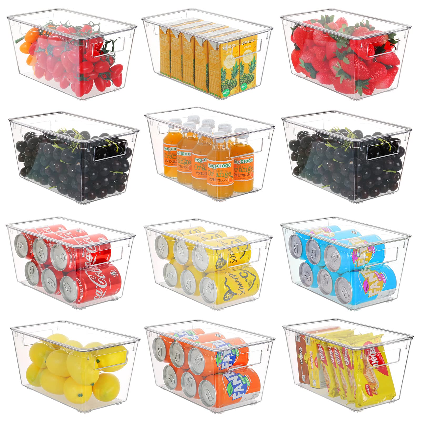 Buy Plastic Storage Bin with Lids, ESARORA Stackable Clear Organizer