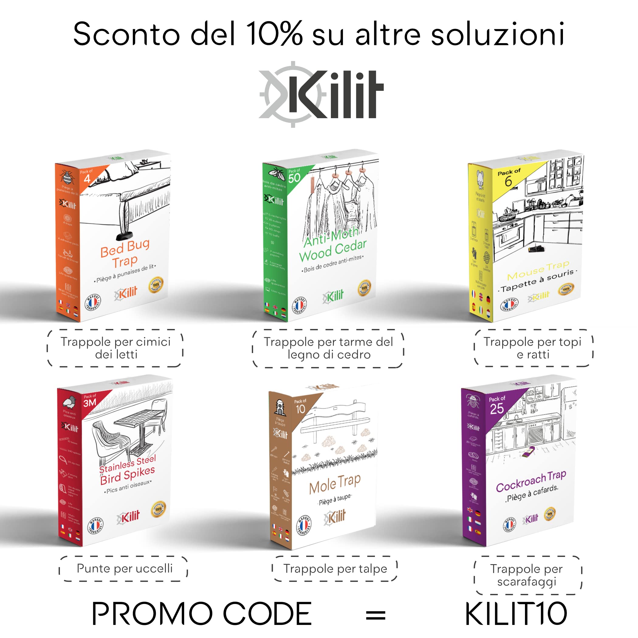 Trappola per Talpe Professionale [Set da 10] - Trappola Meccanica Riutilizzabile - Anti Talpe Senza Veleno - Grandi Superfici