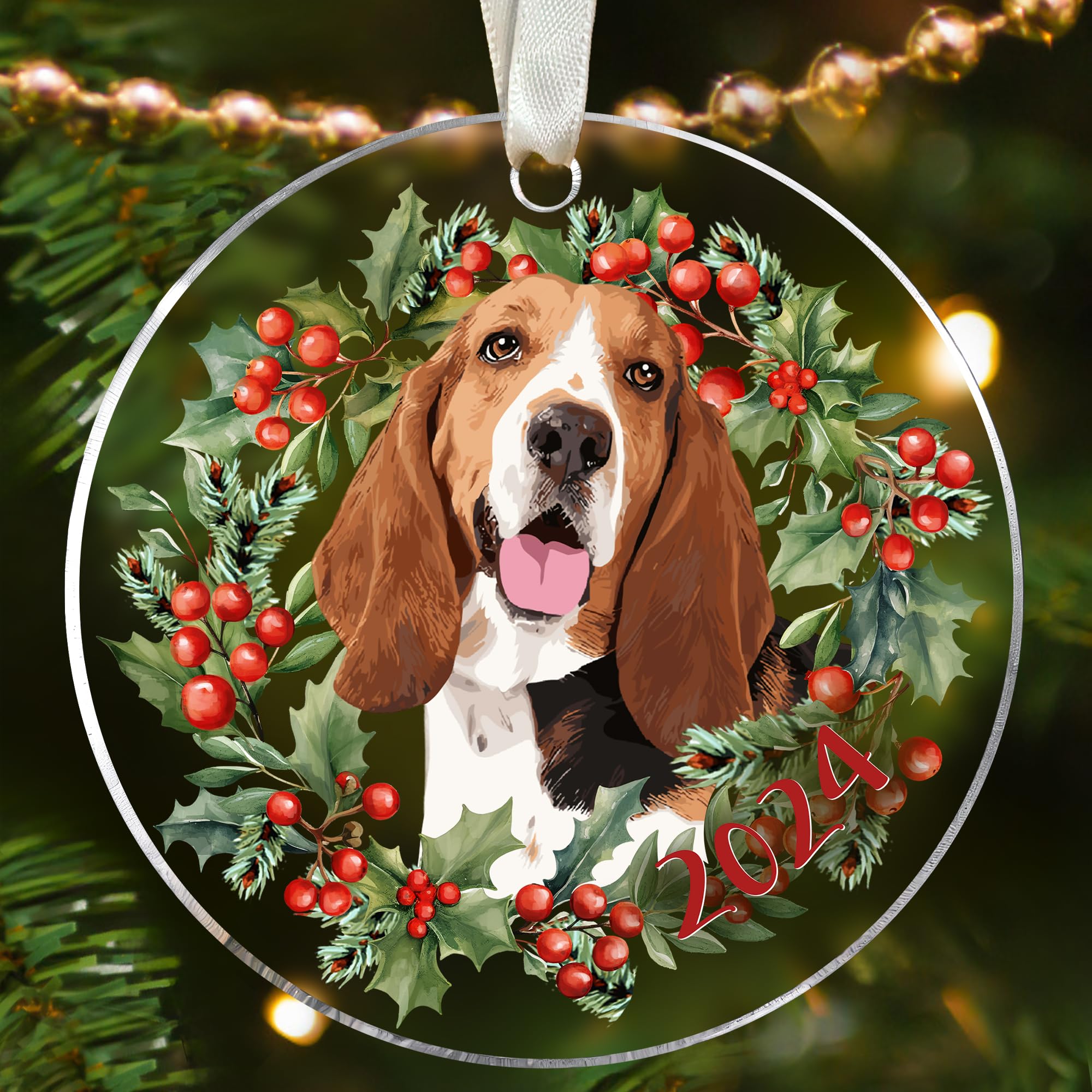 Basset hound christmas tree