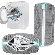 Reusable Shoe Washing Machine Bag & Shoes Laundry Bag for Washer and Dryer, with Self-Locking Zipper, 360 Deep Cleaning, Protects Shoes & Washer Also Acts as Shoe Dryer Bag for Sneakers 2, grey