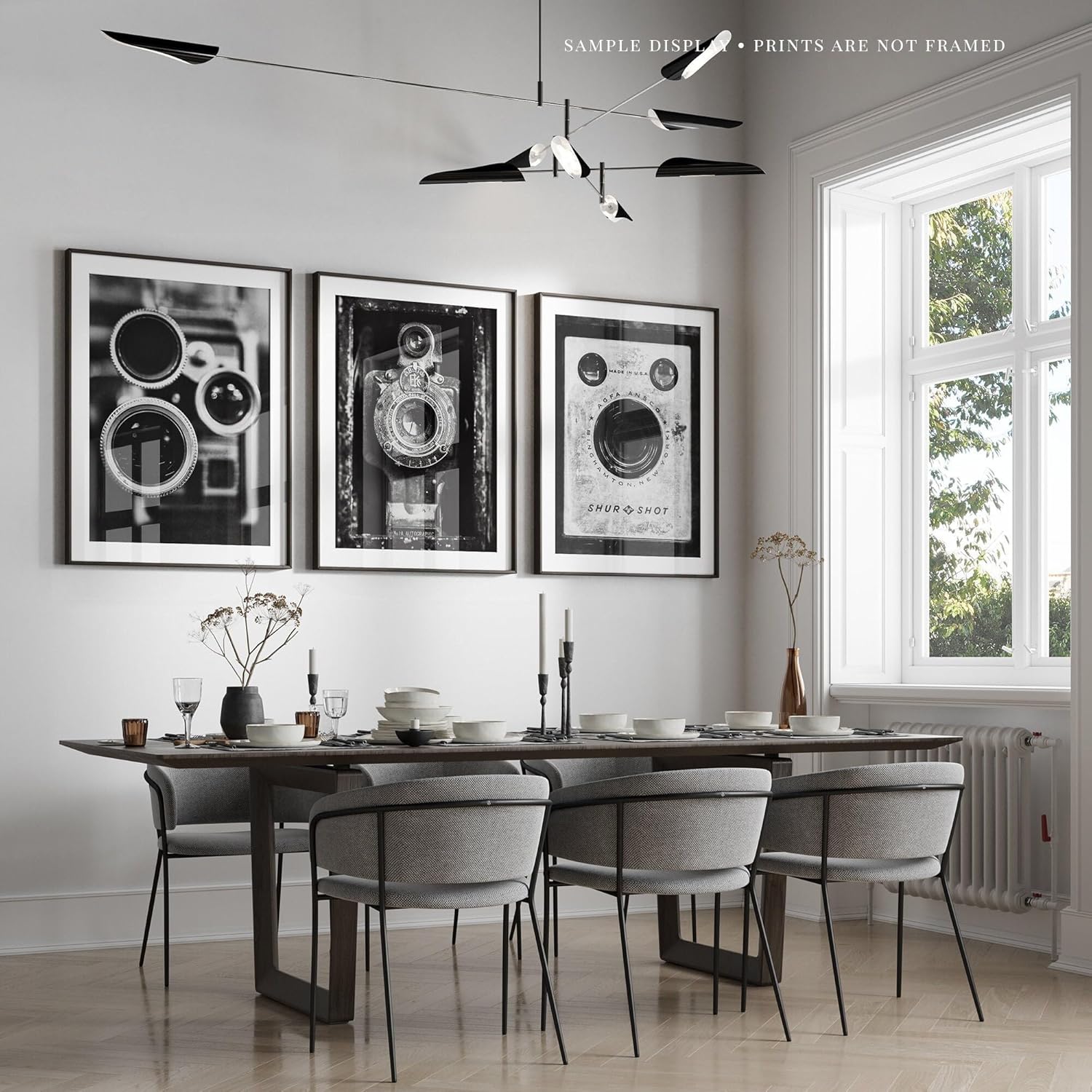 Lisa Russo Fine Art - Black and White Vintage Camera Prints for Rustic Industrial Wall Decor - Set of 3 8x10” Unframed Fine Art Photos - Office Wall Art, Photographer Gift, Gift for Him