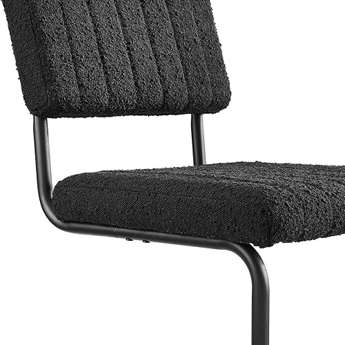 Miniatura 7 de Modway EEI-6469-BLK-BLK Parity Boucle - Juego de 2 sillas auxiliares de comedor, color negro y negro