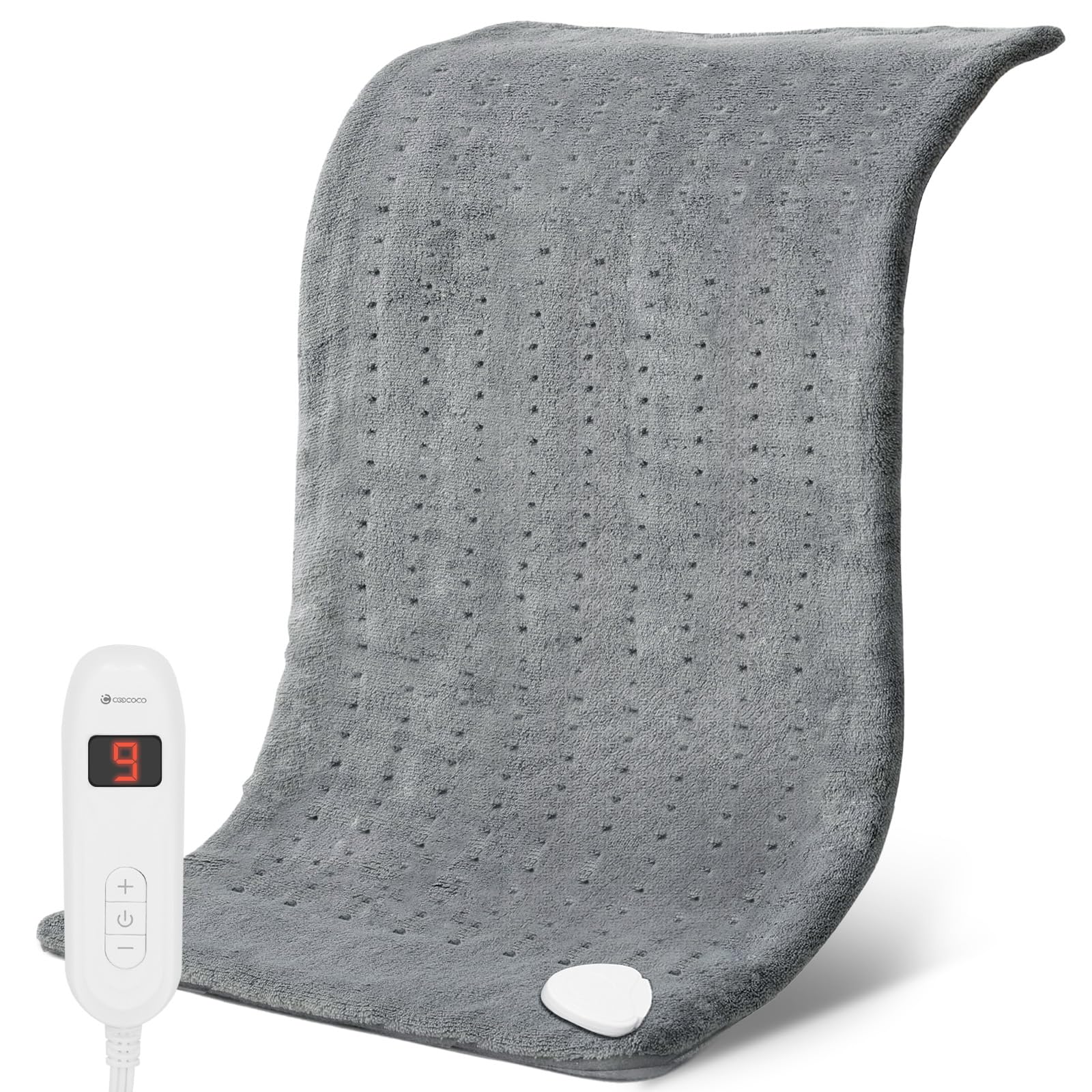 Coococo Heating Pad for Back, Birthday Gifts for Men Women, Large Heating Pads for Neck and Shoulder, 10 Heat Settings Electric Heat Pad for Menstrual Cramps, Machine Washable, 12” x 24” XL