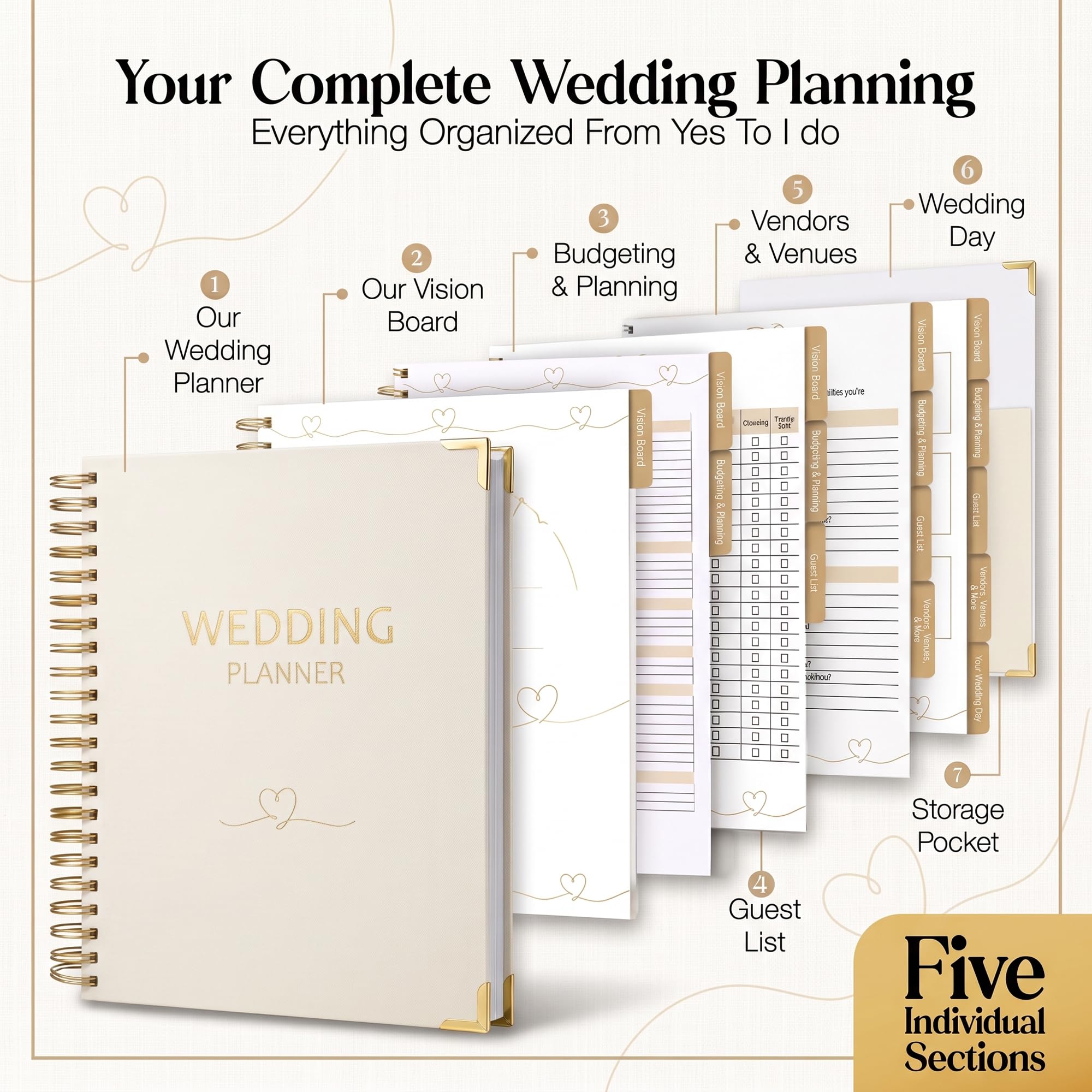 Wedding Planner libro e organizer (crema)