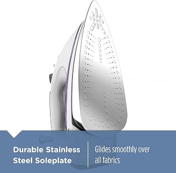 BLACK+DECKER IR1350S Professional Steam Iron with Stainless Steel Soleplate and Extra-Long Cord, Purple
