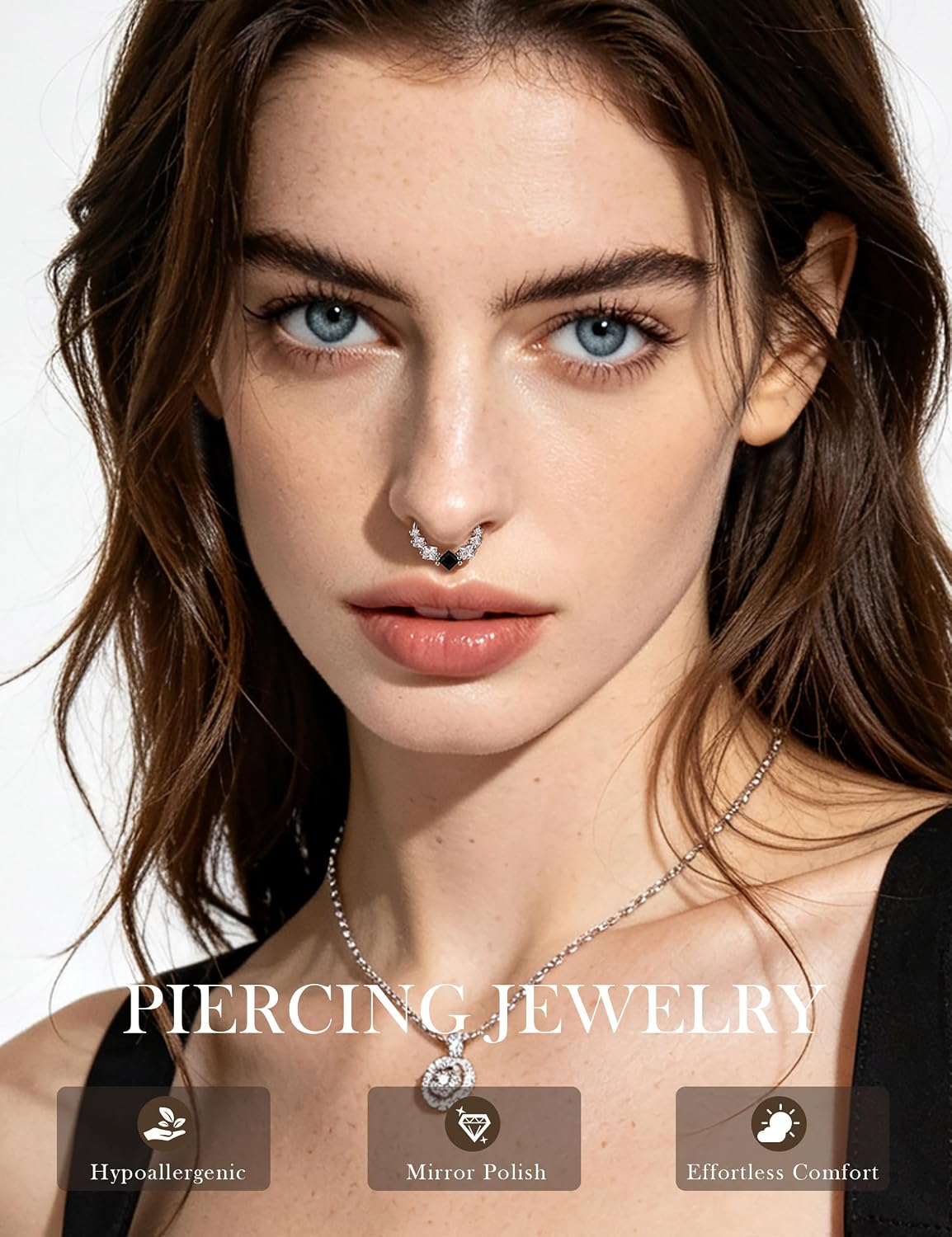 Zankulas 16G Septum Nose Rings Piercing Jewelry Daith Clicker Set