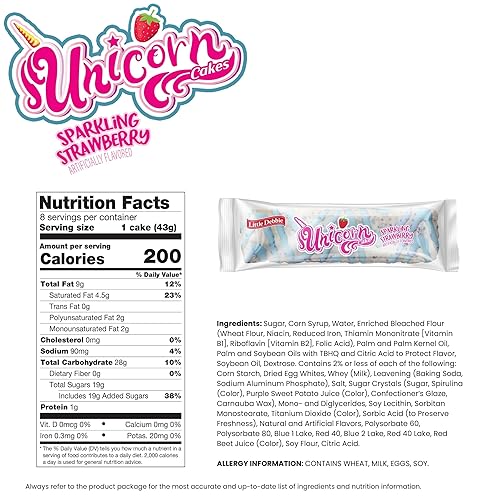 Miniatura 2 de Little Debbie Unicorn Cakes, 48 pasteles de fresa envueltos individualmente, 8 unidades (paquete de 6)