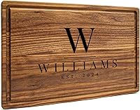 Refine Kitchenware Personalized Monogrammed Cutting Board - USA Made Custom Wedding Gift, Knife-Friendly Charcuterie Board