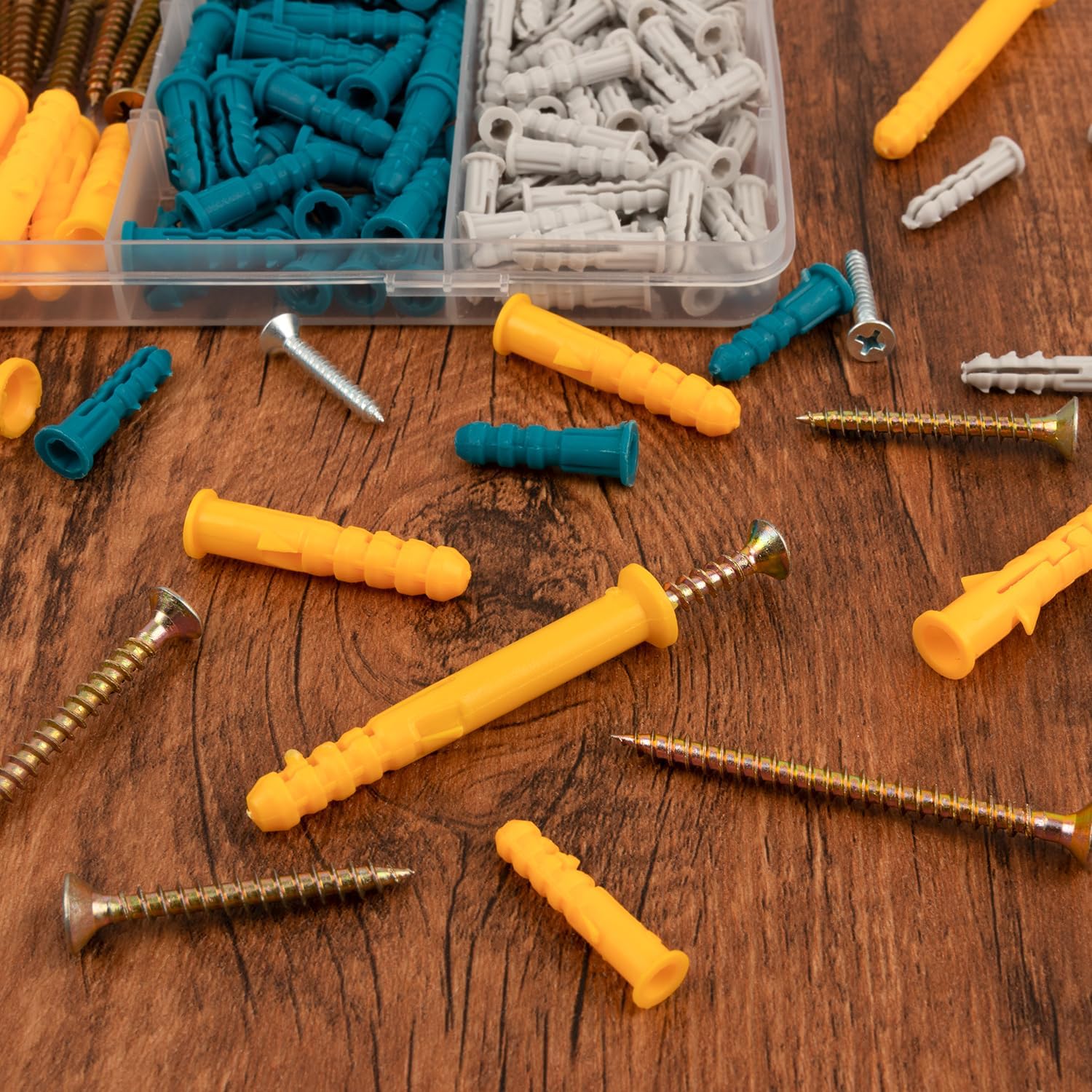 Kit de anclajes y tornillos de pared de plástico, 510 piezas, 6 tamaños, multicolor, juego de herrajes para paneles de yeso