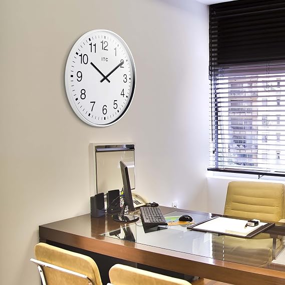 Infinity Instruments LTD. Profuse ITC Business Wall Clock, White, 19