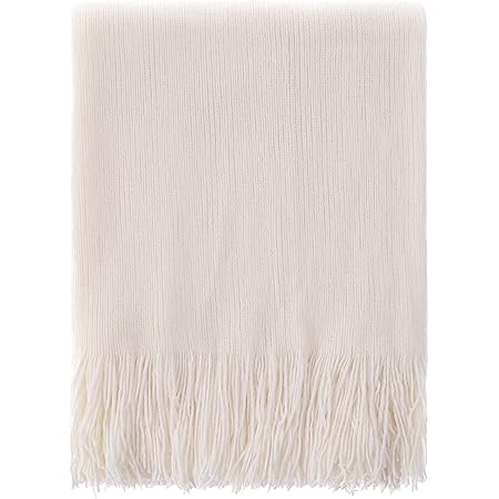 Amazon バティロ Battilo 毛布 ブランケット ひざ掛け 肩掛け 無地 おしゃれ タッセル付き 多機能 冷房対策 ベッドランナー 掛け毛布 ソファカバー 背景毛布 丸洗い 四季通用 ホワイト 130 150cm ブランケット 毛布 オンライン通販
