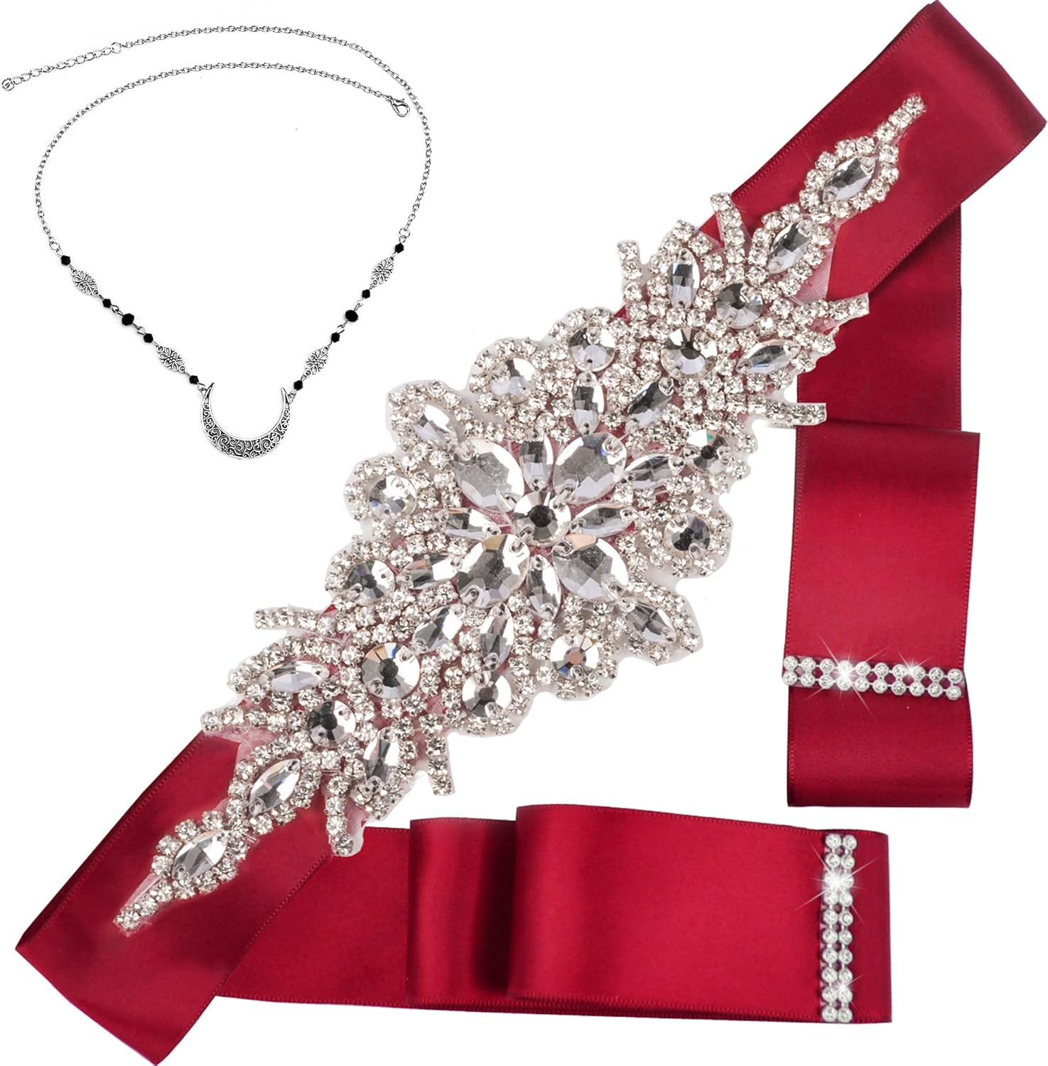 CoFashion Women's Belts Rhinestone Belt for Dresses Rhinestone Bridal Belt for Wedding