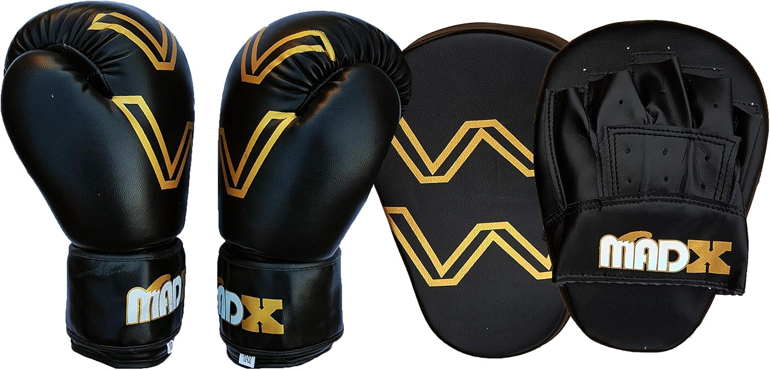 MADX Boxing Gloves and Focus Pads Set Hook & Jabs Mitts