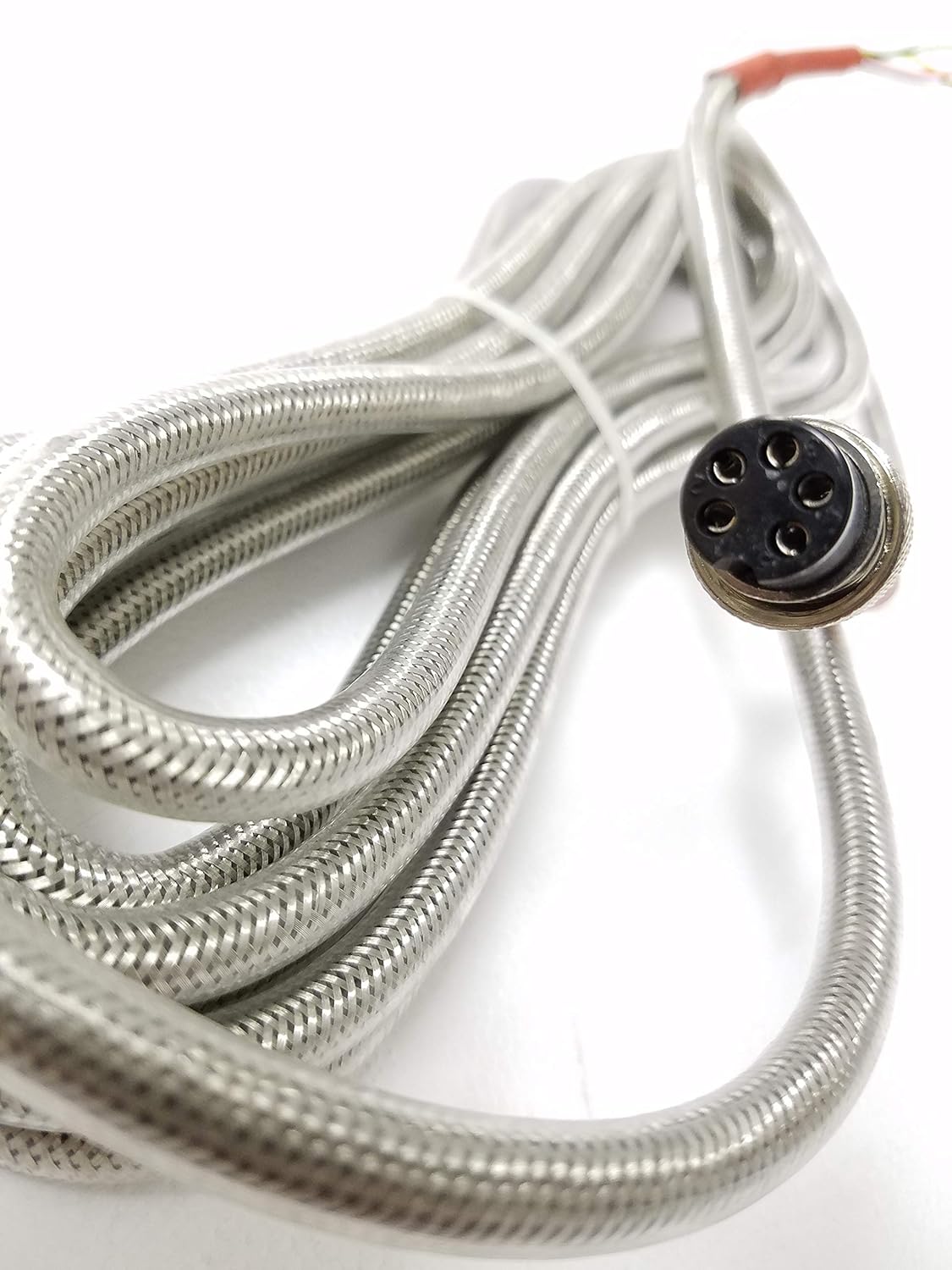 SellEton SL-410 5 Prong to Naked Wires (Standard 15’ Long) Stainless Steel Female Connector Cable for Indicators Scale