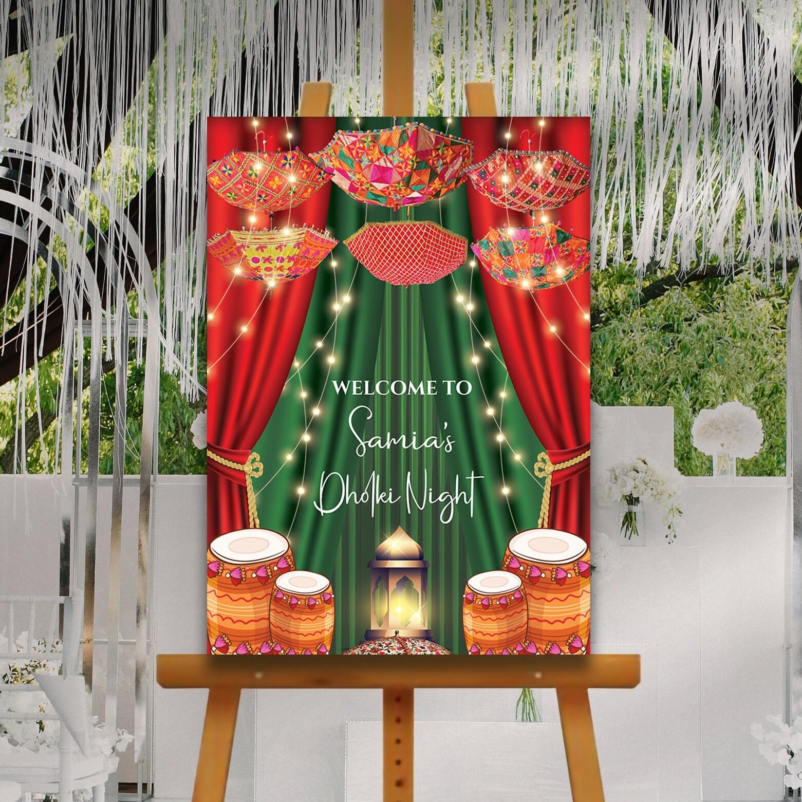 Dholki Welcome Sign, A1, A2, A3 or A4, Pakistani Wedding, Dholak Night, Muslim Dholak Welcome Sign, Punjabi Dholki Sign, Mehndi Welcome Sign