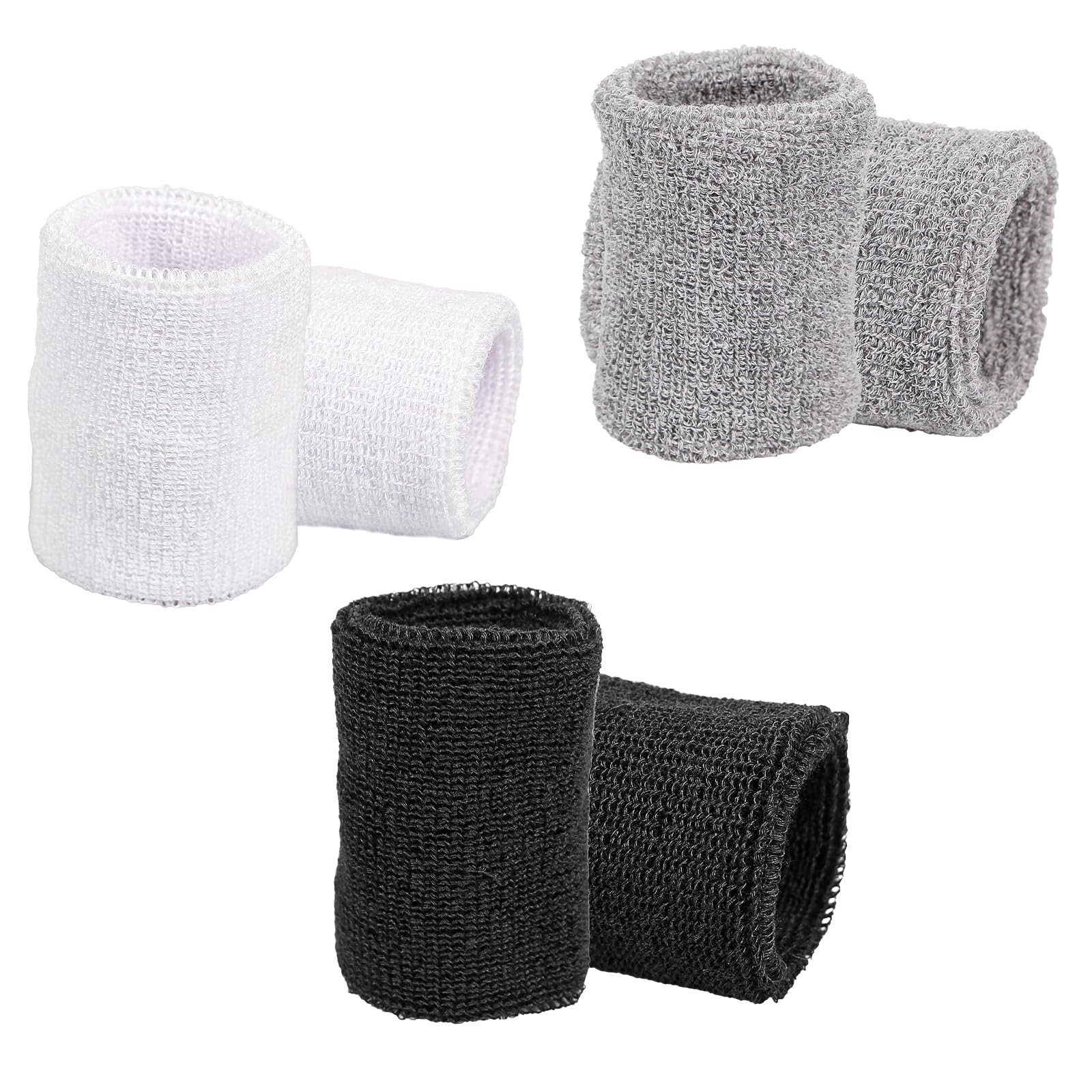 Geukmun Sweat Bands Wristbands - Sports Wrist Bands for Men Women - Elastic Cotton Sweatband Wrist Sweat Bands for Gym Basketball Tennis Running Fitness Football（Triple-double)