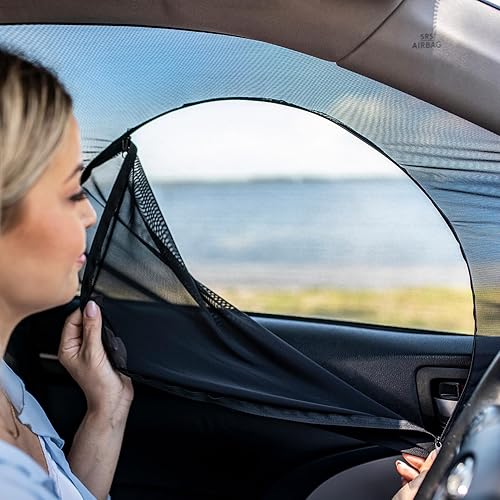 Miniatura 9 de Sedanes y SUV compactos pantallas de ventana delantera de coche para acampar ventanas delanteras de la sombra de la ventana lateral del conductor,