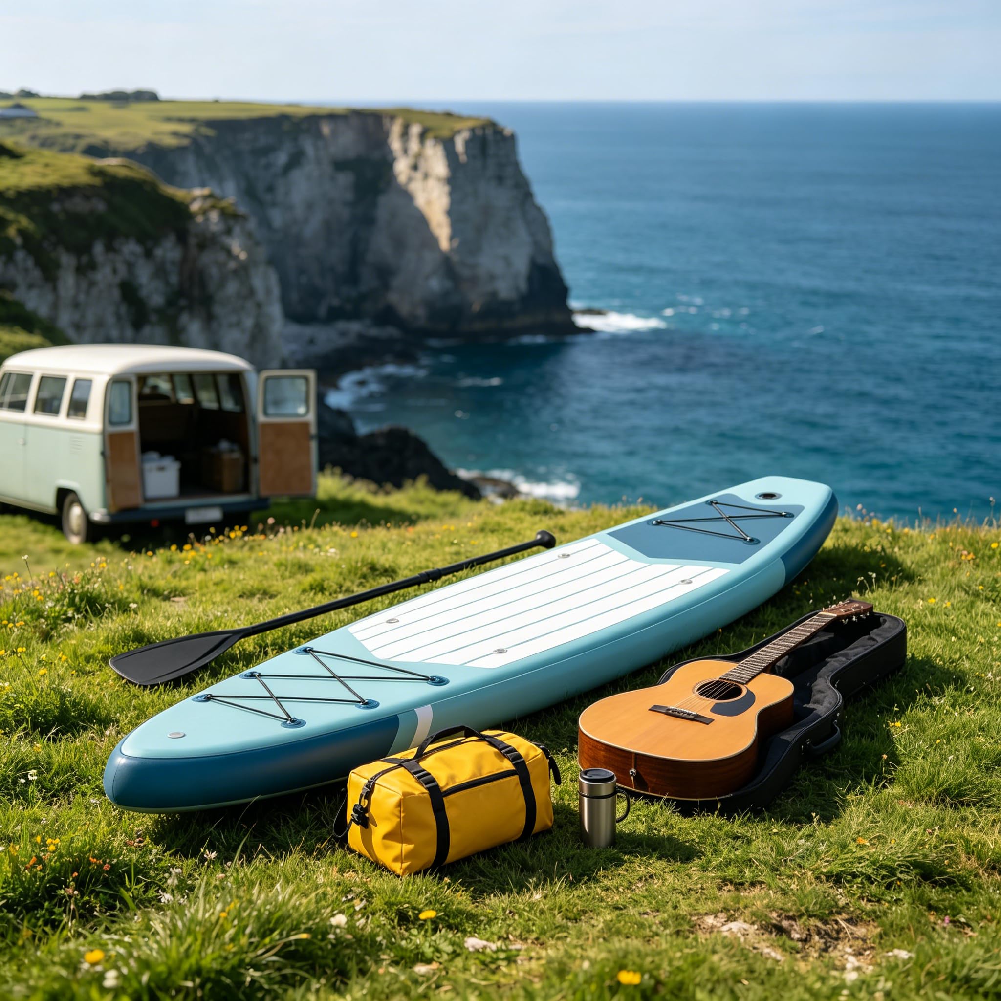 Tabla De Paddle Surf Hinchable, Stand Up Paddle Board (Sup) Adulto y Principiantes, Extra Ancha con Accesorios, Soporte Cámara, 200 kg, Ideal para Aventuras (Varios Diseños)