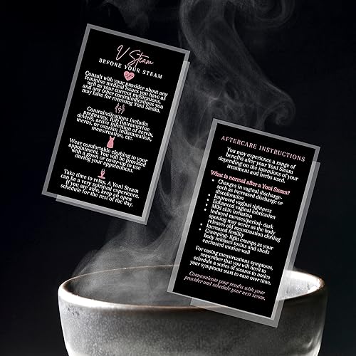 Miniatura 5 de Lashicorn Yoni Steam Pre-Post Steam - Tarjetas de instrucciones de cuidado posterior al vapor, paquete de 50, tamaño de tarjeta de visita de 2 x 3.5