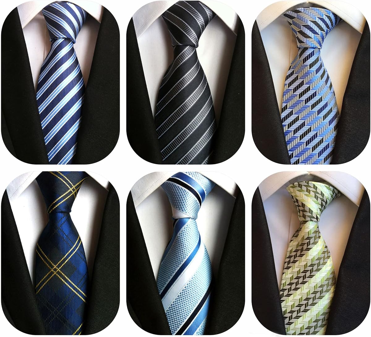 WeiShang Lot 6 PCS Classic Men's Tie Necktie Woven JACQUARD Neck Ties