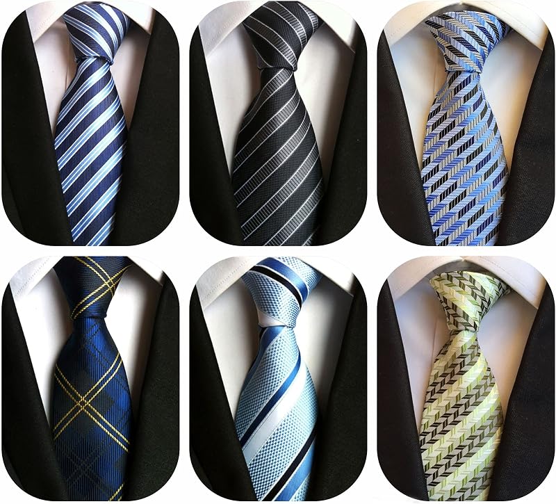 WeiShang Lot 6 PCS Classic Men's Tie Necktie Woven JACQUARD Neck Ties