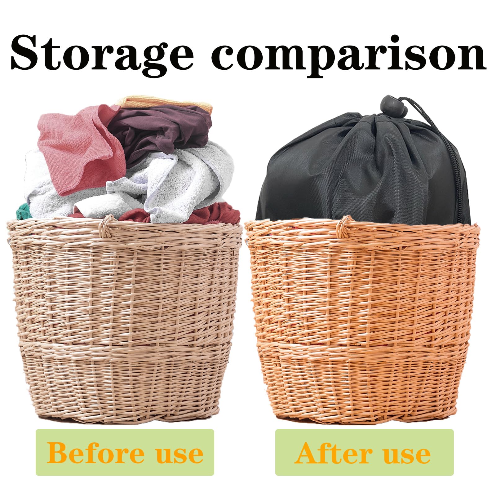2 Sacs à Linge Sale Avec Cordon - 60x50cm, Réutilisables, Parfaits Pour Voyage, Camping Ou Maison - 2