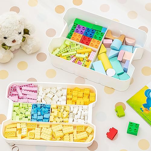 Miniatura 4 de ihomecooker Caja de almacenamiento de plástico de 13 cuartos de galón con bandeja extraíble, organizadores de manualidades y contenedor de