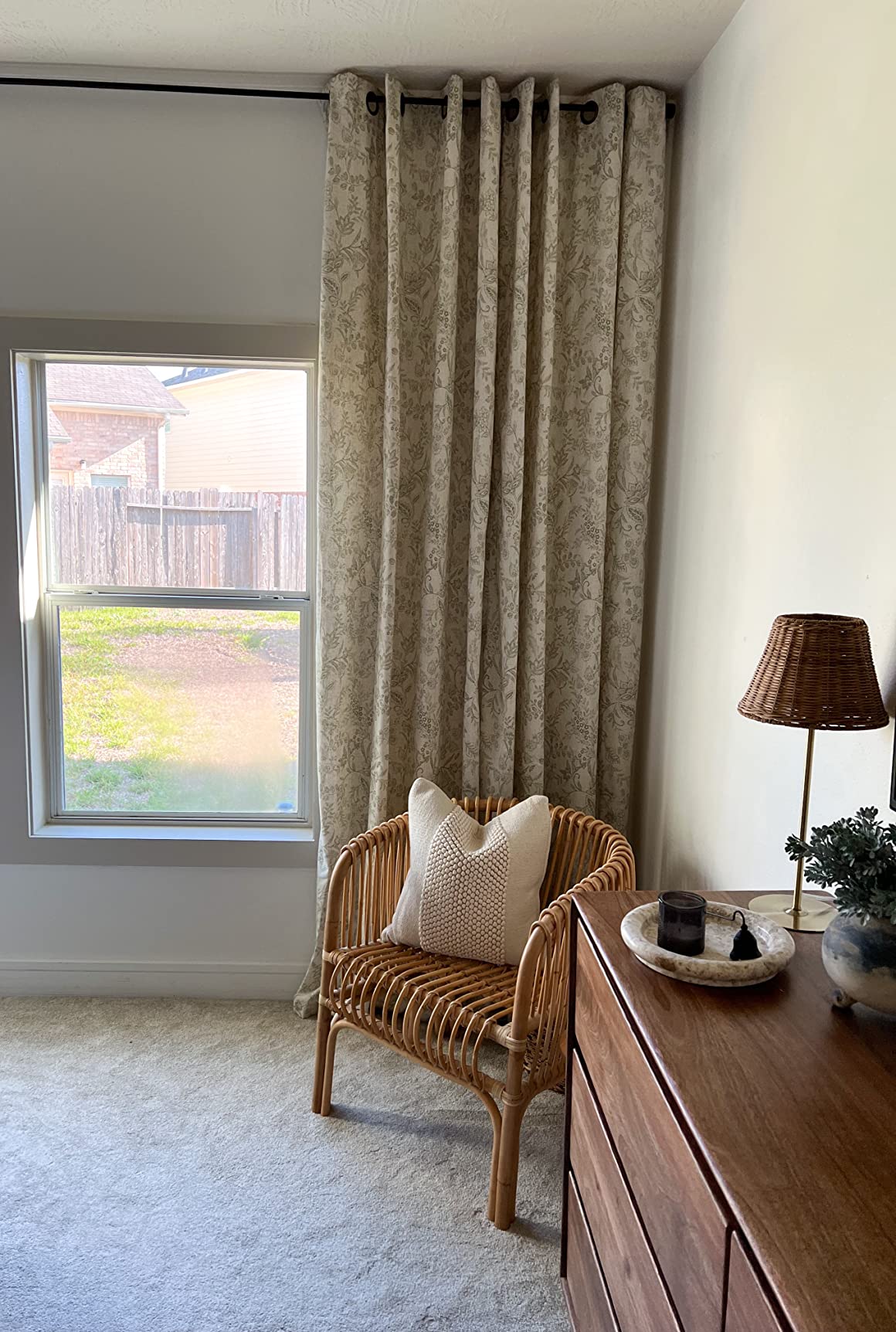 $8/mo - Finance JINCHAN Floral Curtains Linen Curtains for Living Room ...