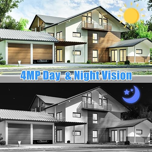 Miniatura 3 de Cámara IP POE de 4 MP, cámara de seguridad POE de torreta con micrófonoaudio, cámaras de vigilancia de seguridad para exteriores e interiores,