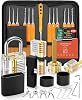 Eventronic Lock Picking Kit, 36-Piece Lock Pick Set with 4 Transparent Training Locks and Manual and Zip Case for Lockpicking, Extractor Tool for Beginner and Locksmith Training(Orange)