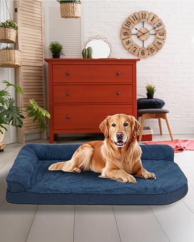 Miniatura 3 de Cama ortopédica para perros en forma de L de 30 x 20 x 3.2 pulgadas, cama para perros pequeños con funda extraíble y parte inferior antideslizante,