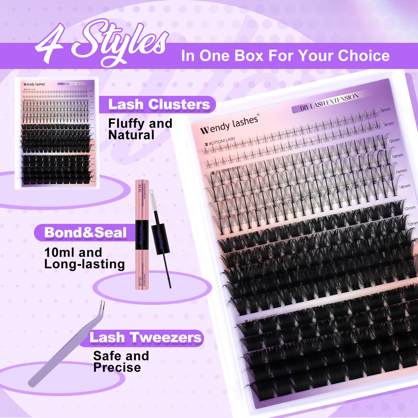 Cluster Lashes Kit Wispy 4 Styles - Image 2