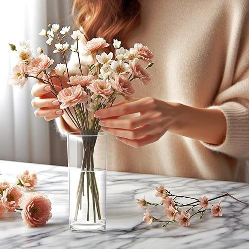 Miniatura 3 de Amazing Abby - Viola Minuto - Jarrones cilíndricos de plástico (juego de 8 piezas), jarrones acrílicos para centros de mesa de boda, decoración del