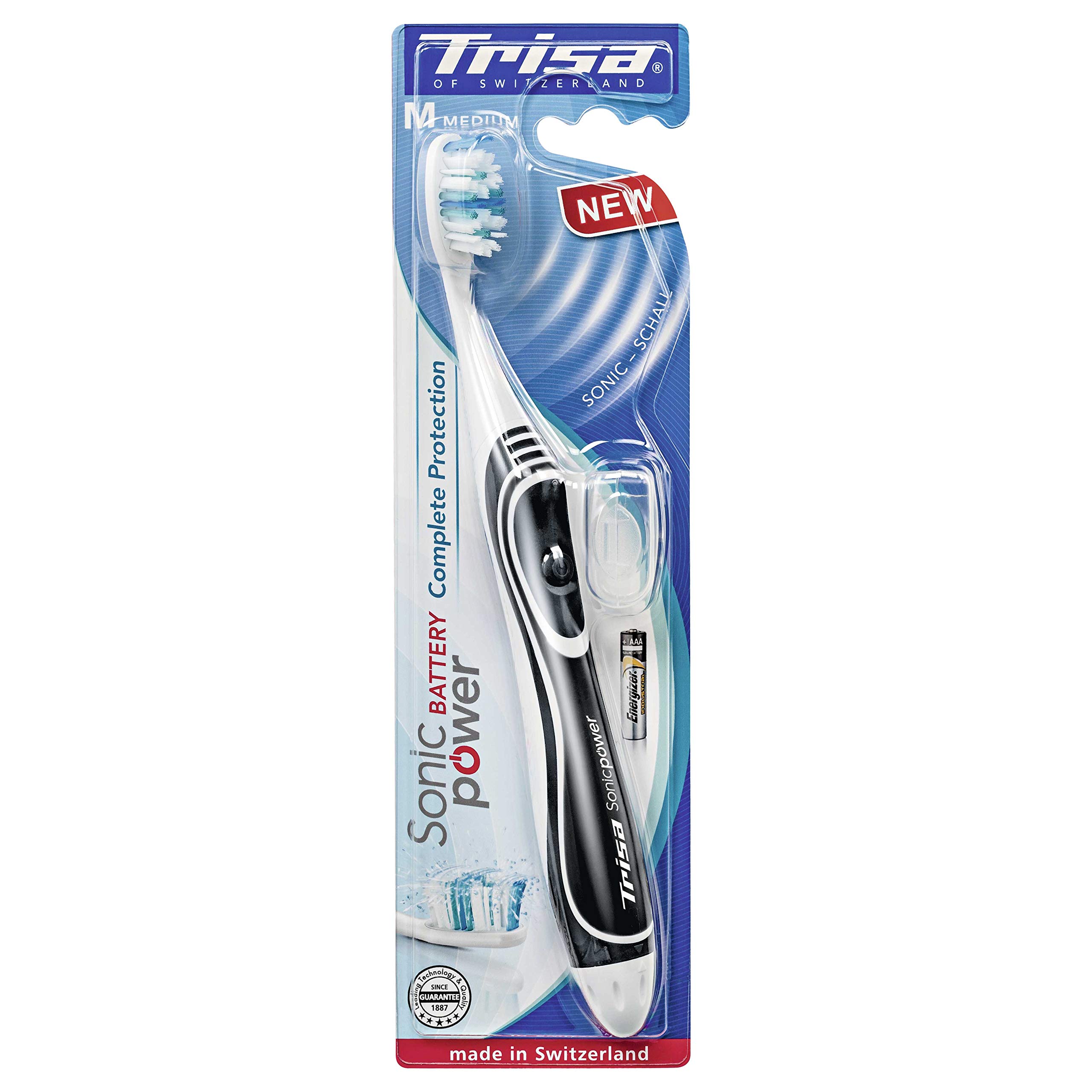 Sonic Power Complete Protection - Cepillo de dientes eléctrico (mediano, 61 g), color negro